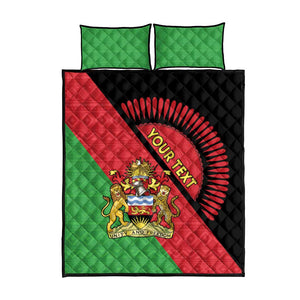 Personalized Afro Malawi Quilt Bed Set Coat Of Arms - Southeastern Africa Pattern