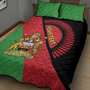 Personalized Afro Malawi Quilt Bed Set Coat Of Arms - Southeastern Africa Pattern