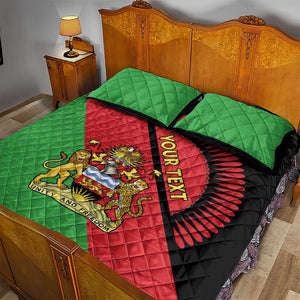 Personalized Afro Malawi Quilt Bed Set Coat Of Arms - Southeastern Africa Pattern