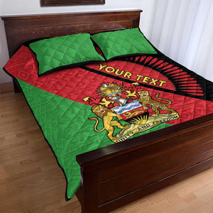 Personalized Afro Malawi Quilt Bed Set Coat Of Arms - Southeastern Africa Pattern