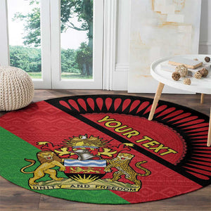 Personalized Afro Malawi Round Carpet Coat Of Arms - Southeastern Africa Pattern