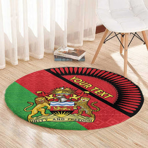 Personalized Afro Malawi Round Carpet Coat Of Arms - Southeastern Africa Pattern