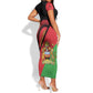 Personalized Afro Malawi Short Sleeve Bodycon Dress Coat Of Arms - Southeastern Africa Pattern LT15