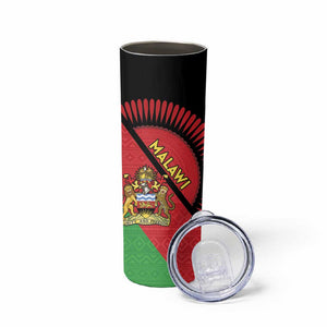 Personalized Afro Malawi Skinny Tumbler Coat Of Arms - Southeastern Africa Pattern