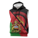 Personalized Afro Malawi Sleeveless Hoodie Coat Of Arms - Southeastern Africa Pattern - African Pride