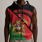 Personalized Afro Malawi Sleeveless Zip Hoodie Coat Of Arms - Southeastern Africa Pattern - African Pride