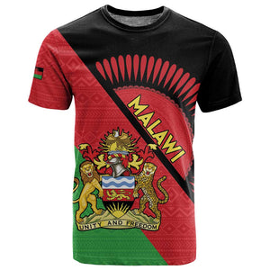 Personalized Afro Malawi T shirt Coat Of Arms - Southeastern Africa Pattern