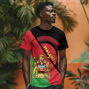 Personalized Afro Malawi T shirt Coat Of Arms - Southeastern Africa Pattern