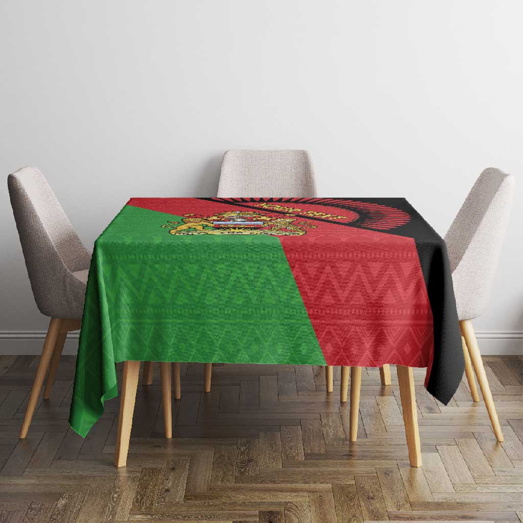 Personalized Afro Malawi Tablecloth Coat Of Arms - Southeastern Africa Pattern