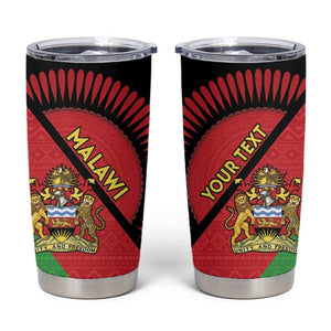 Personalized Afro Malawi Tumbler Cup Coat Of Arms - Southeastern Africa Pattern