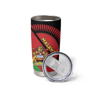 Personalized Afro Malawi Tumbler Cup Coat Of Arms - Southeastern Africa Pattern