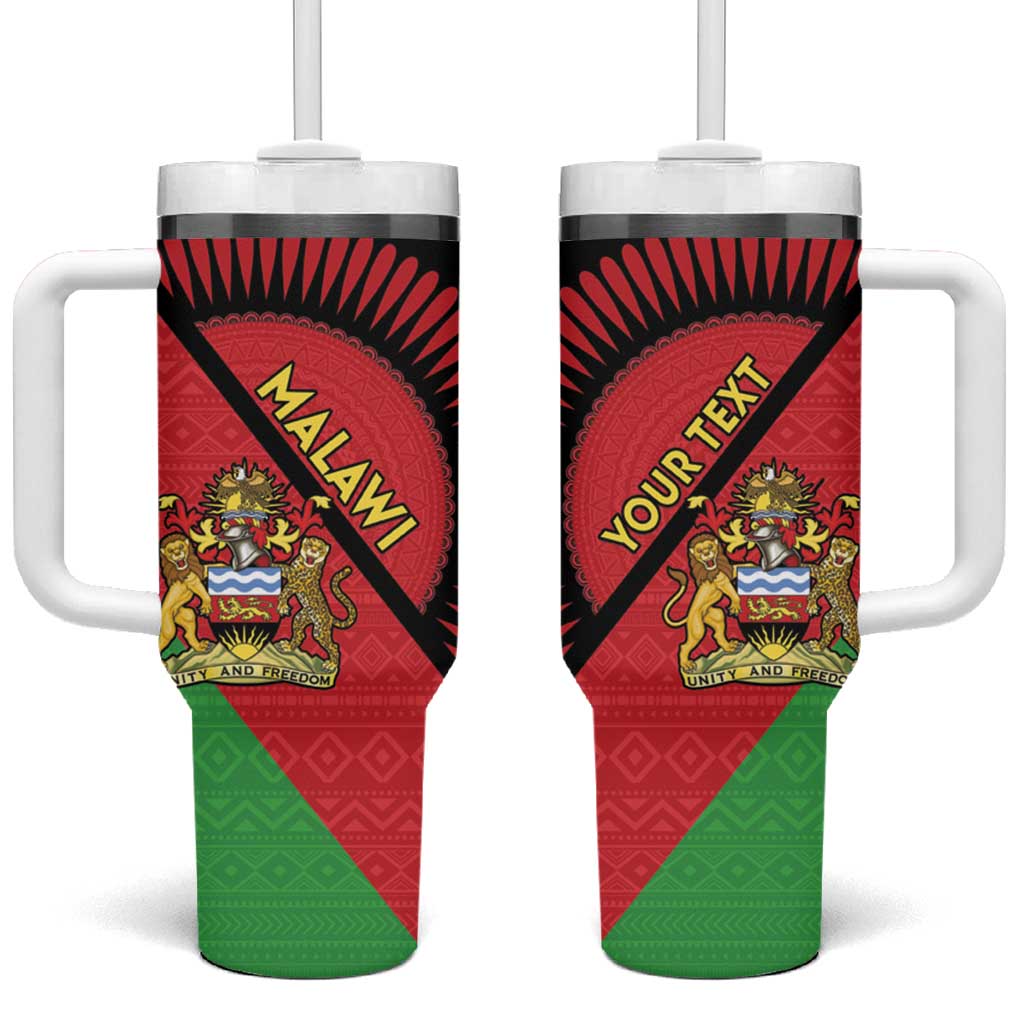 Personalized Afro Malawi Tumbler With Handle Coat Of Arms - Southeastern Africa Pattern