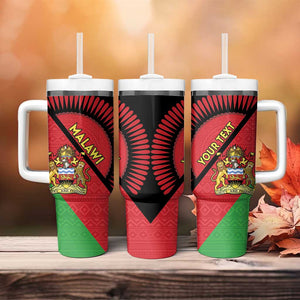 Personalized Afro Malawi Tumbler With Handle Coat Of Arms - Southeastern Africa Pattern