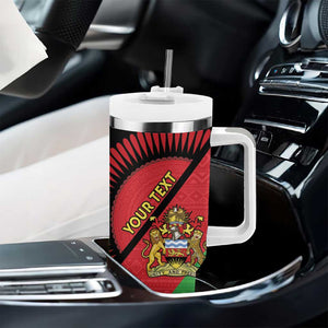 Personalized Afro Malawi Tumbler With Handle Coat Of Arms - Southeastern Africa Pattern