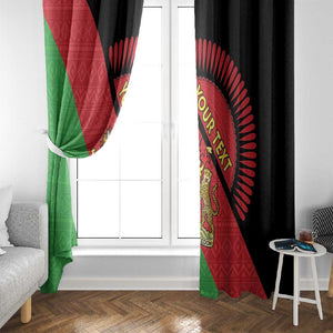 Personalized Afro Malawi Window Curtain Coat Of Arms - Southeastern Africa Pattern