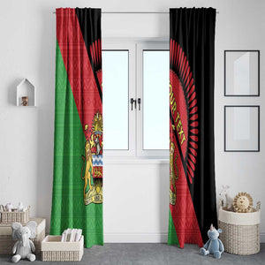 Personalized Afro Malawi Window Curtain Coat Of Arms - Southeastern Africa Pattern