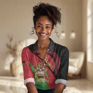 Personalized Afro Malawi Women Casual Shirt Coat Of Arms - Southeastern Africa Pattern