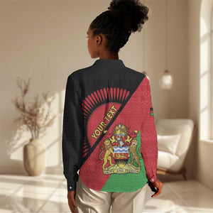 Personalized Afro Malawi Women Casual Shirt Coat Of Arms - Southeastern Africa Pattern