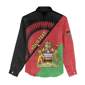 Personalized Afro Malawi Women Casual Shirt Coat Of Arms - Southeastern Africa Pattern