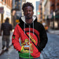Personalized Afro Malawi Zip Hoodie Coat Of Arms - Southeastern Africa Pattern