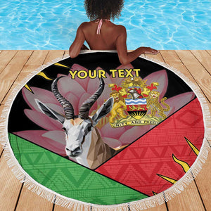 Personalized Africa Malawi Beach Blanket Thomsons Gazelle With Lotus