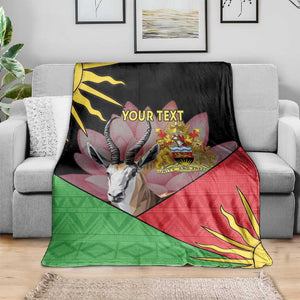 Personalized Africa Malawi Blanket Thomsons Gazelle With Lotus