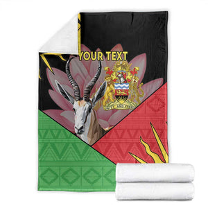 Personalized Africa Malawi Blanket Thomsons Gazelle With Lotus