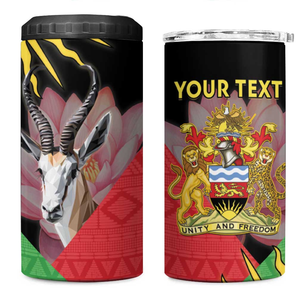 Personalized Africa Malawi 4 in 1 Can Cooler Tumbler Thomsons Gazelle With Lotus