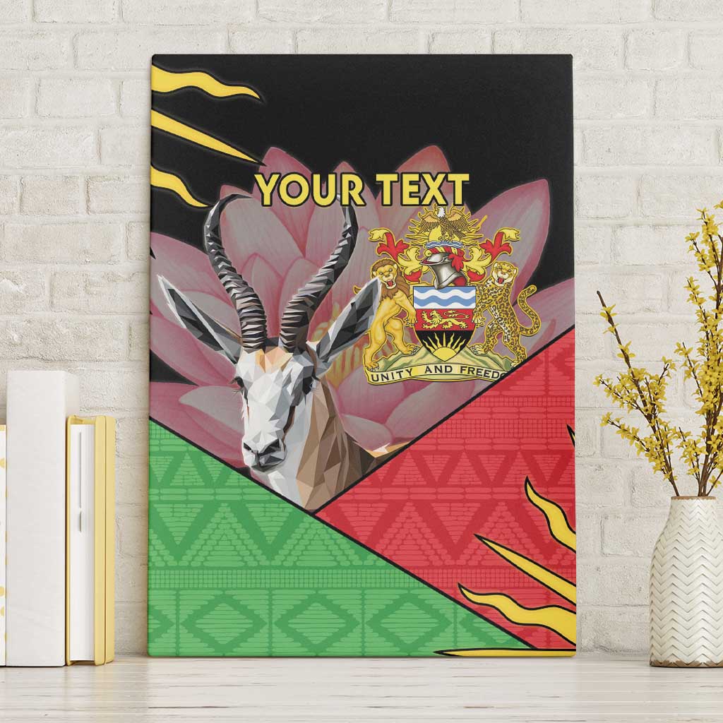 Personalized Africa Malawi Canvas Wall Art Thomsons Gazelle With Lotus