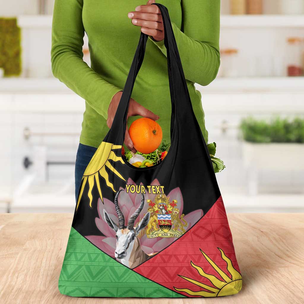 Personalized Africa Malawi Grocery Bag Thomsons Gazelle With Lotus