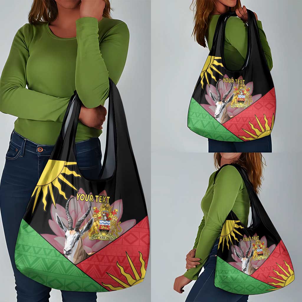 Personalized Africa Malawi Grocery Bag Thomsons Gazelle With Lotus