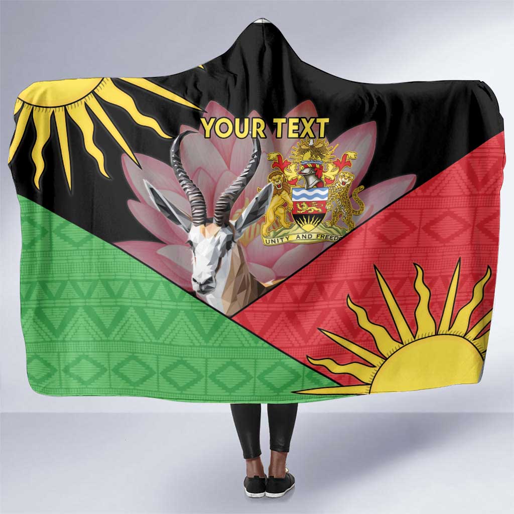 Personalized Africa Malawi Hooded Blanket Thomsons Gazelle With Lotus