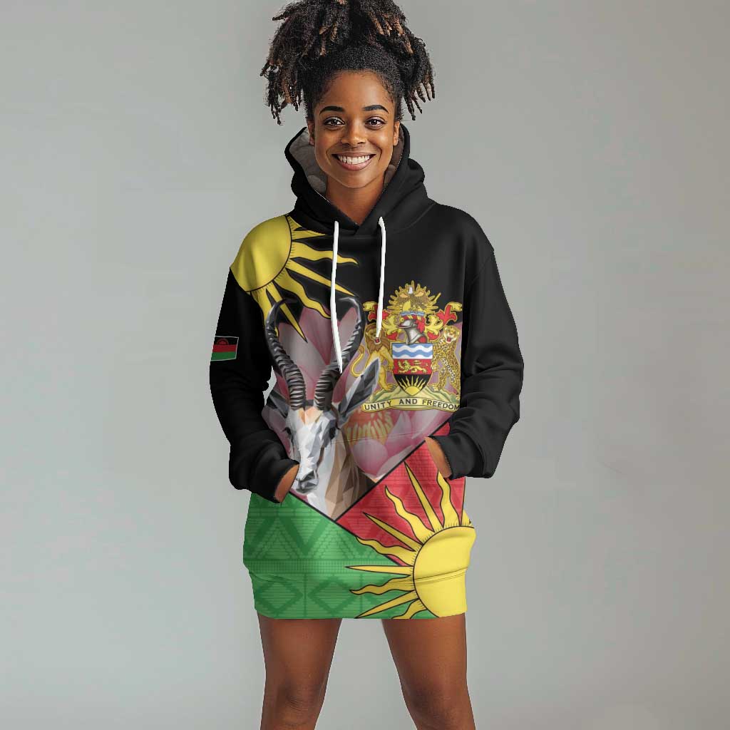 Personalized Africa Malawi Hoodie Dress Thomsons Gazelle With Lotus