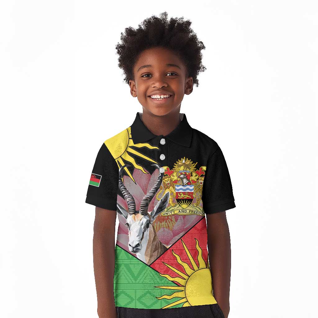 Personalized Africa Malawi Kid Polo Shirt Thomsons Gazelle With Lotus