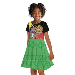 Personalized Africa Malawi Kid Short Sleeve Dress Thomsons Gazelle With Lotus