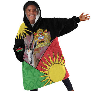 Personalized Africa Malawi Kid Wearable Blanket Hoodie Thomsons Gazelle With Lotus