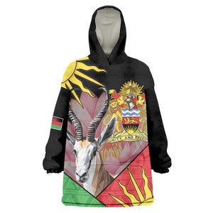 Personalized Africa Malawi Kid Wearable Blanket Hoodie Thomsons Gazelle With Lotus