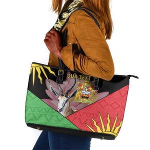 Personalized Africa Malawi Leather Tote Bag Thomsons Gazelle With Lotus