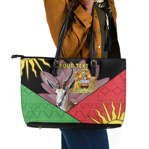 Personalized Africa Malawi Leather Tote Bag Thomsons Gazelle With Lotus