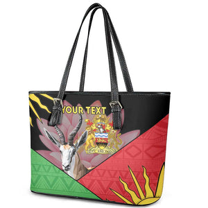 Personalized Africa Malawi Leather Tote Bag Thomsons Gazelle With Lotus