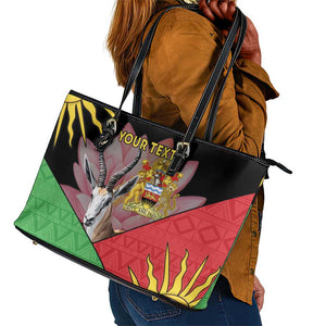 Personalized Africa Malawi Leather Tote Bag Thomsons Gazelle With Lotus