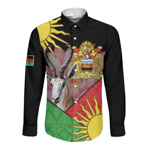 Personalized Africa Malawi Long Sleeve Button Shirt Thomsons Gazelle With Lotus