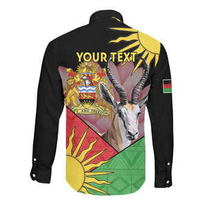 Personalized Africa Malawi Long Sleeve Button Shirt Thomsons Gazelle With Lotus