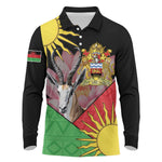 Personalized Africa Malawi Long Sleeve Polo Shirt Thomsons Gazelle With Lotus