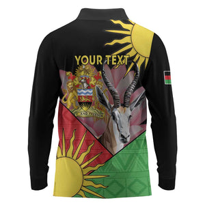 Personalized Africa Malawi Long Sleeve Polo Shirt Thomsons Gazelle With Lotus