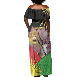 Personalized Africa Malawi Off Shoulder Maxi Dress Thomsons Gazelle With Lotus