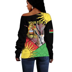 Personalized Africa Malawi Off Shoulder Sweater Thomsons Gazelle With Lotus