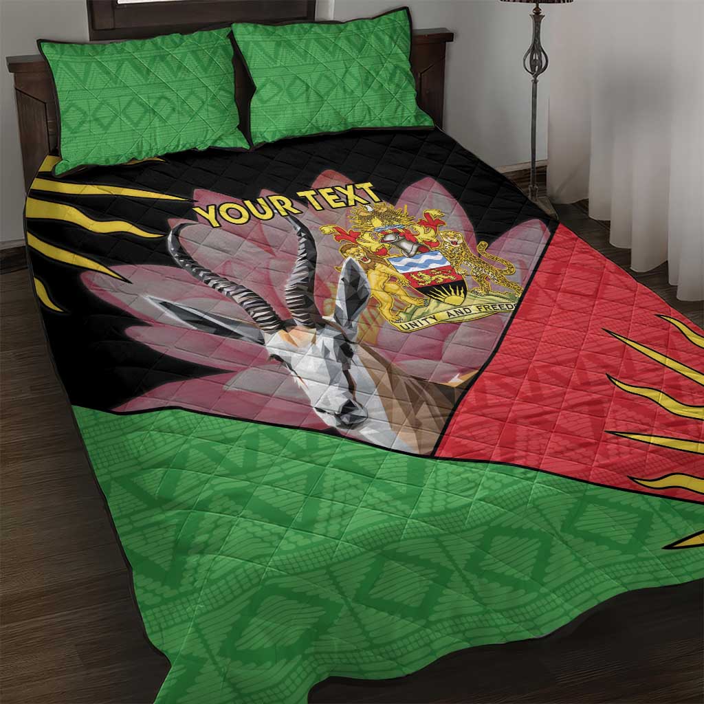 Personalized Africa Malawi Quilt Bed Set Thomsons Gazelle With Lotus