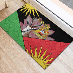 Personalized Africa Malawi Rubber Doormat Thomsons Gazelle With Lotus