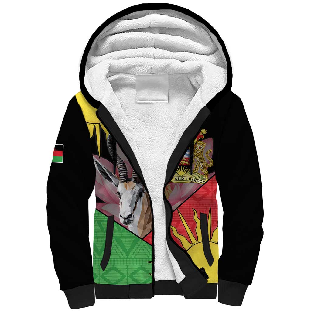 Personalized Africa Malawi Sherpa Hoodie Thomsons Gazelle With Lotus